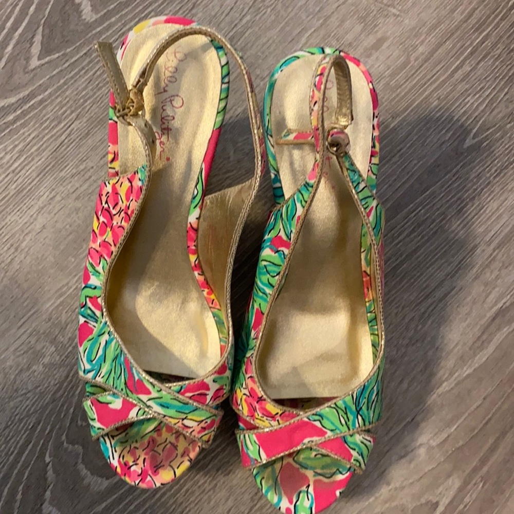 Lilly Pulitzer floral wedges